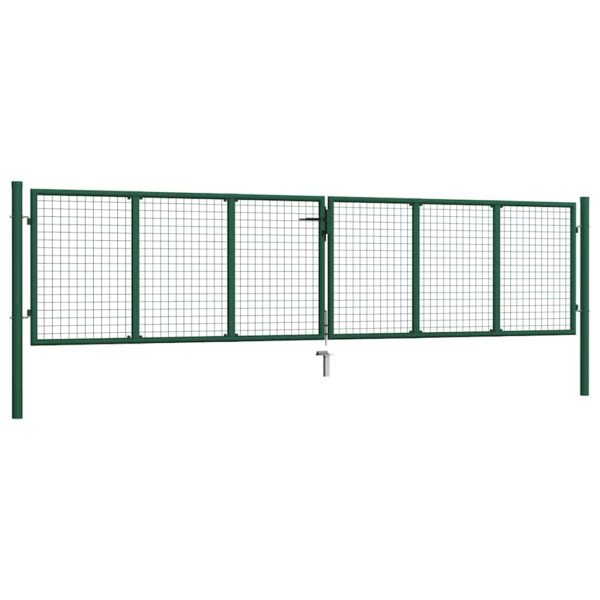 Mesh Garden Gate Steel 400x75 cm Green