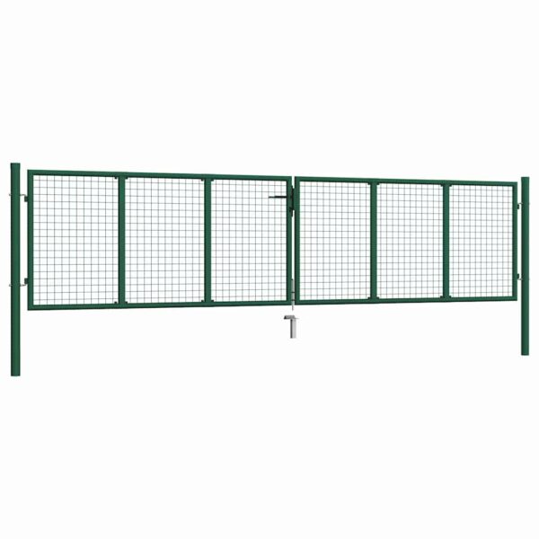 Mesh Garden Gate Steel 400x100 cm Green