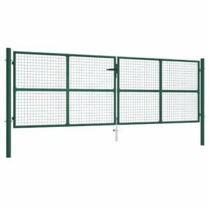 Mesh Garden Gate Steel 400x125 cm Green
