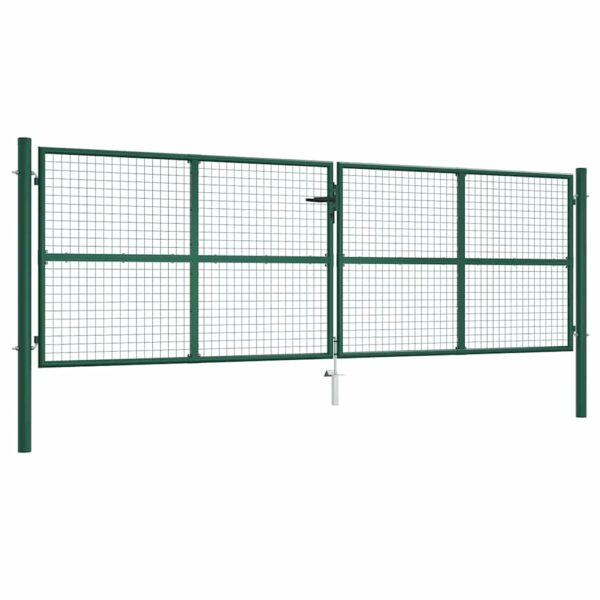 Mesh Garden Gate Steel 400x125 cm Green