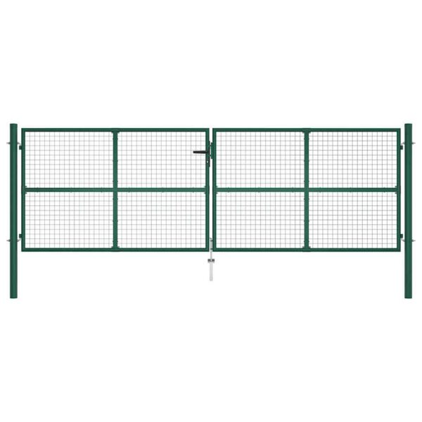 Mesh Garden Gate Steel 400x125 cm Green