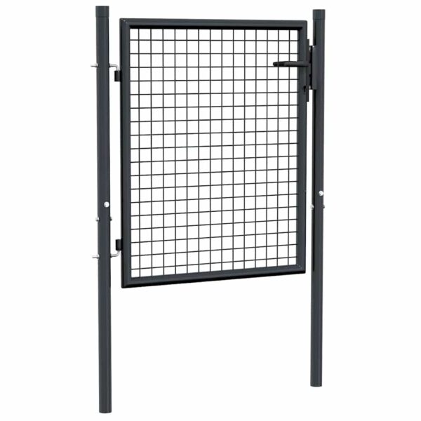 Mesh Garden Gate Galvanised Steel 100x75 cm Grey