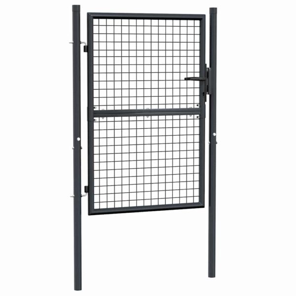 8719883769363_a_en_hd_1.jpg Mesh Garden Gate Galvanised Steel 100x125 cm Grey