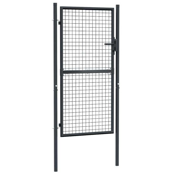 8719883769387_a_en_hd_1.jpg Mesh Garden Gate Galvanised Steel 100x175 cm Grey