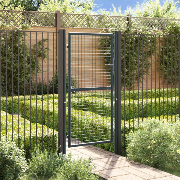 8719883769387_m_en_hd_1.jpg Mesh Garden Gate Galvanised Steel 100x175 cm Grey