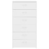 Sideboard with 6 Drawers White 50x34x96 cm Engineered Wood
