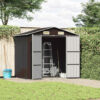 Garden Shed Brown 205x129x183 cm Galvanised Steel