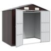 Garden Shed Brown 205x129x183 cm Galvanised Steel