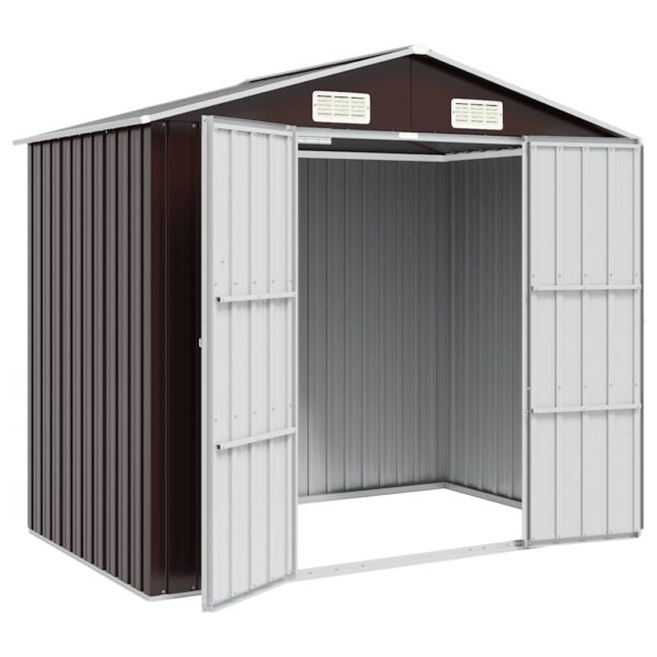 Garden Shed Brown 205x129x183 cm Galvanised Steel