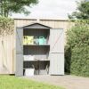 Garden Shed Grey 116x45x175 cm Galvanised Steel