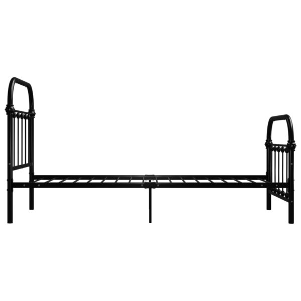 284498  Bed Frame without Mattress Black Metal 90x200 cm