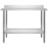 Kitchen Work Table with Backsplash 120x60x93 cm Stainless Steel