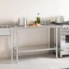 Kitchen Work Table with Backsplash 120x60x93 cm Stainless Steel