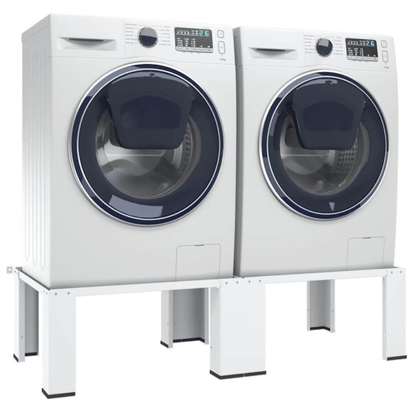Double Washing and Drying Machine Pedestal White
