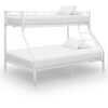 Bunk Bed Frame without Mattress White Metal 140x200 cm/90x200 cm