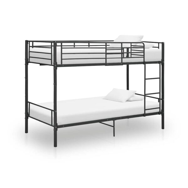 Bunk Bed without Mattress Black Metal 90x200cm