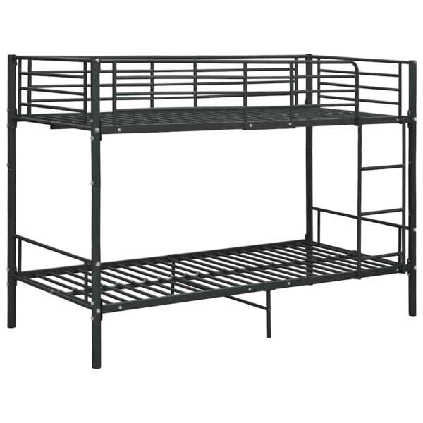 Bunk Bed without Mattress Black Metal 90x200cm
