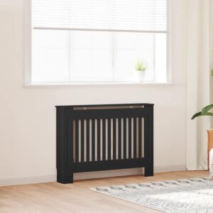 Radiator Cover Black 112x19x81.5 cm MDF