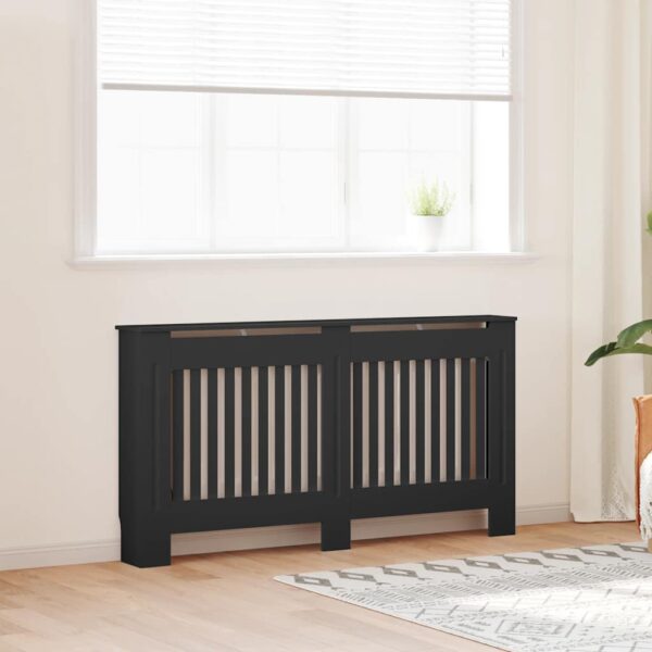 Radiator Cover Black 152x19x81.5 cm MDF
