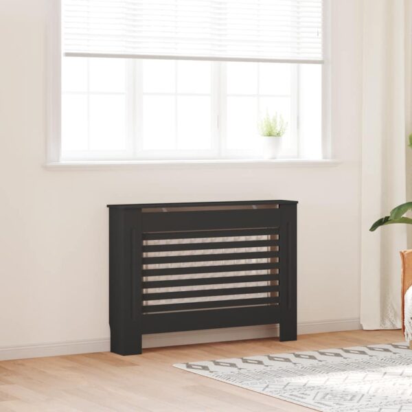 Radiator Cover Black 112x19x81.5 cm MDF