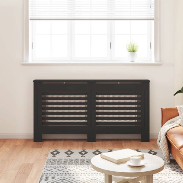 Radiator Cover Black 152x19x81.5 cm MDF