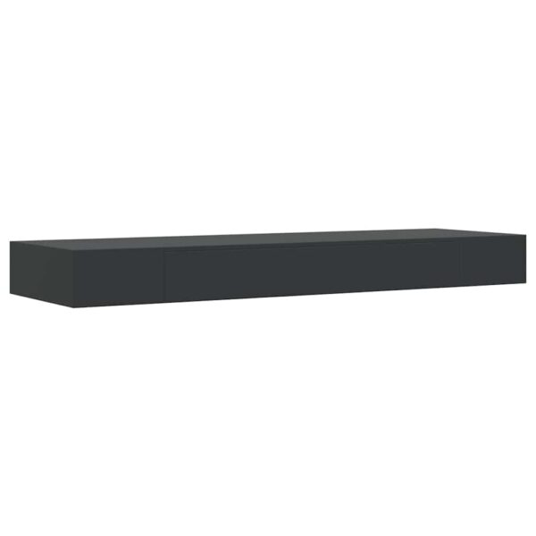 Floating Wall Shelf with Drawer Black 80x25x8 cm