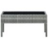 Garden Table Grey 75x40x37 cm Poly Rattan