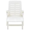 Folding Sun Lounger Plastic White