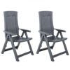 Garden Reclining Chairs 2 pcs Plastic Anthracite