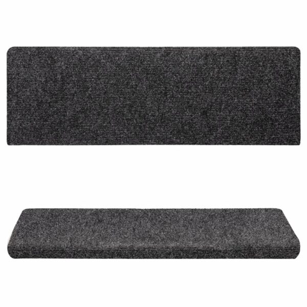 Stair Mats Self-adhesive 15 pcs 65x21x4 cm Grey Rectangular Edge