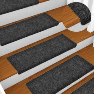 Stair Mats Self-adhesive 15 pcs 65x21x4 cm Grey Rectangular Edge