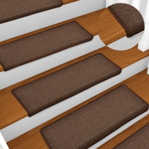 Stair Mats 15 pcs 65x21x4 cm Brown Rectangular Edge