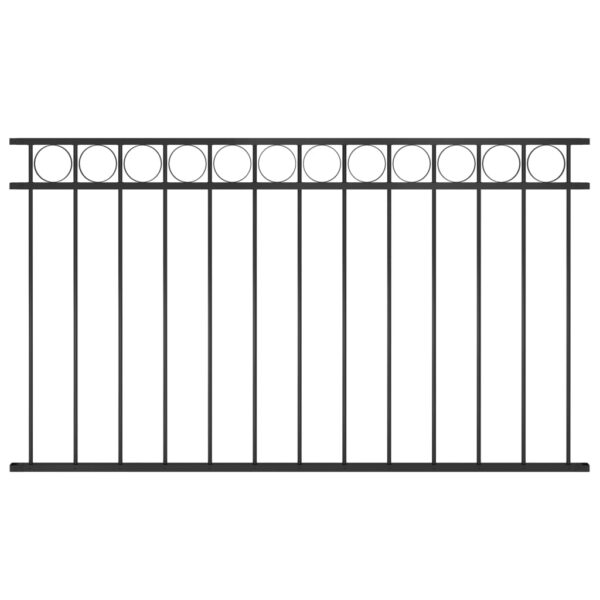 Fence Panel Steel 1.7x0.8 m Black