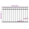 Fence Panel Steel 1.7x0.8 m Black