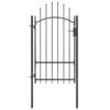 Garden Gate Steel 1x2.2 m Black
