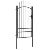 Garden Gate Steel 1x2.5 m Black