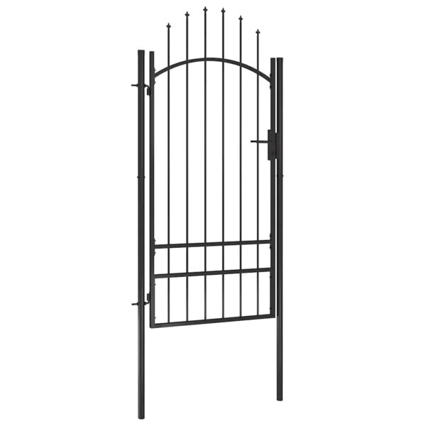 Garden Gate Steel 1x2.5 m Black
