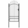 Garden Gate Steel 1x2.5 m Black
