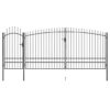 Garden Fence Gate with Spear Top 5x2.45 m Black