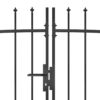 Garden Fence Gate with Spear Top 5x2.45 m Black