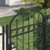 Fence Gate with Arched Top Steel 100x250 cm Black