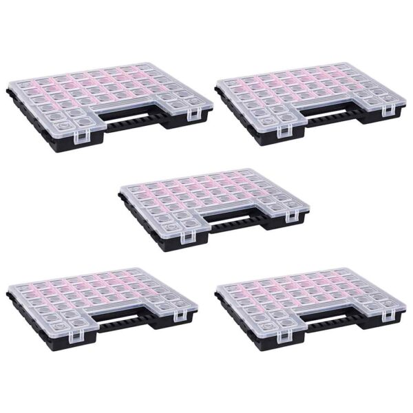 Assortment Boxes 5 pcs with Adjustable Dividers 385x283x50 mm Plastic