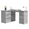 Corner Desk Concrete Grey 145x100x76 cm Engineered Wood