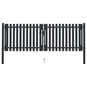 Double Door Fence Gate Steel 300x75 cm Anthracite