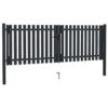 Double Door Fence Gate Steel 300x75 cm Anthracite