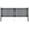 Double Door Fence Gate Steel 300x75 cm Anthracite