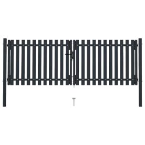Double Door Fence Gate Steel 300x100 cm Anthracite