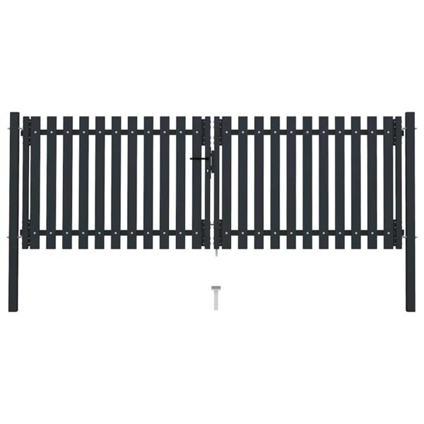 Double Door Fence Gate Steel 300x100 cm Anthracite