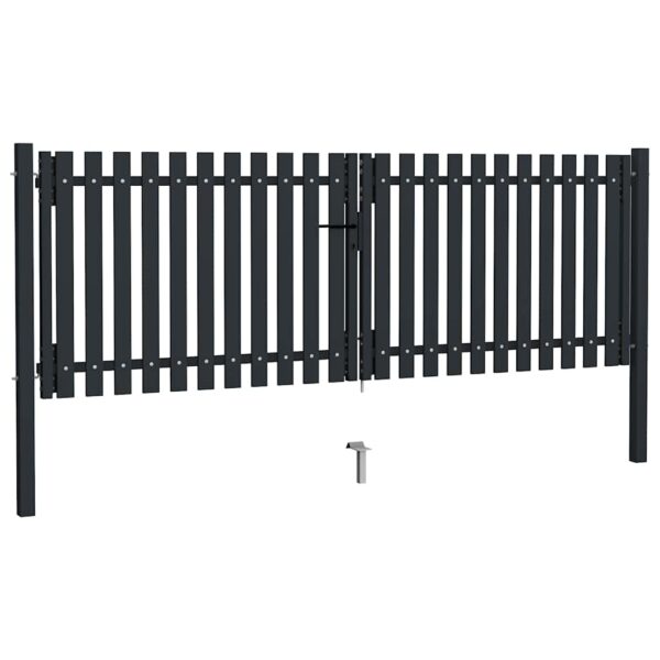 Double Door Fence Gate Steel 300x100 cm Anthracite
