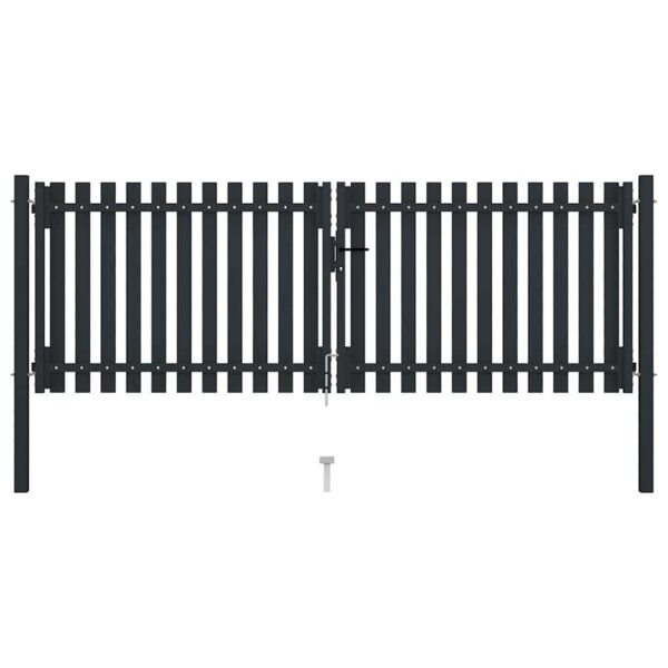 Double Door Fence Gate Steel 300x100 cm Anthracite